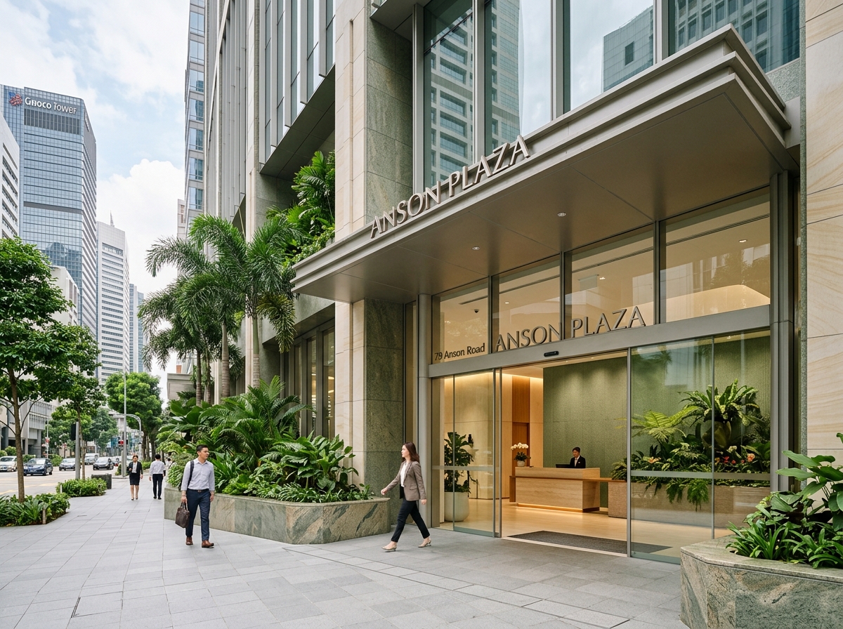 Singapore CBD office building interior and exterior details