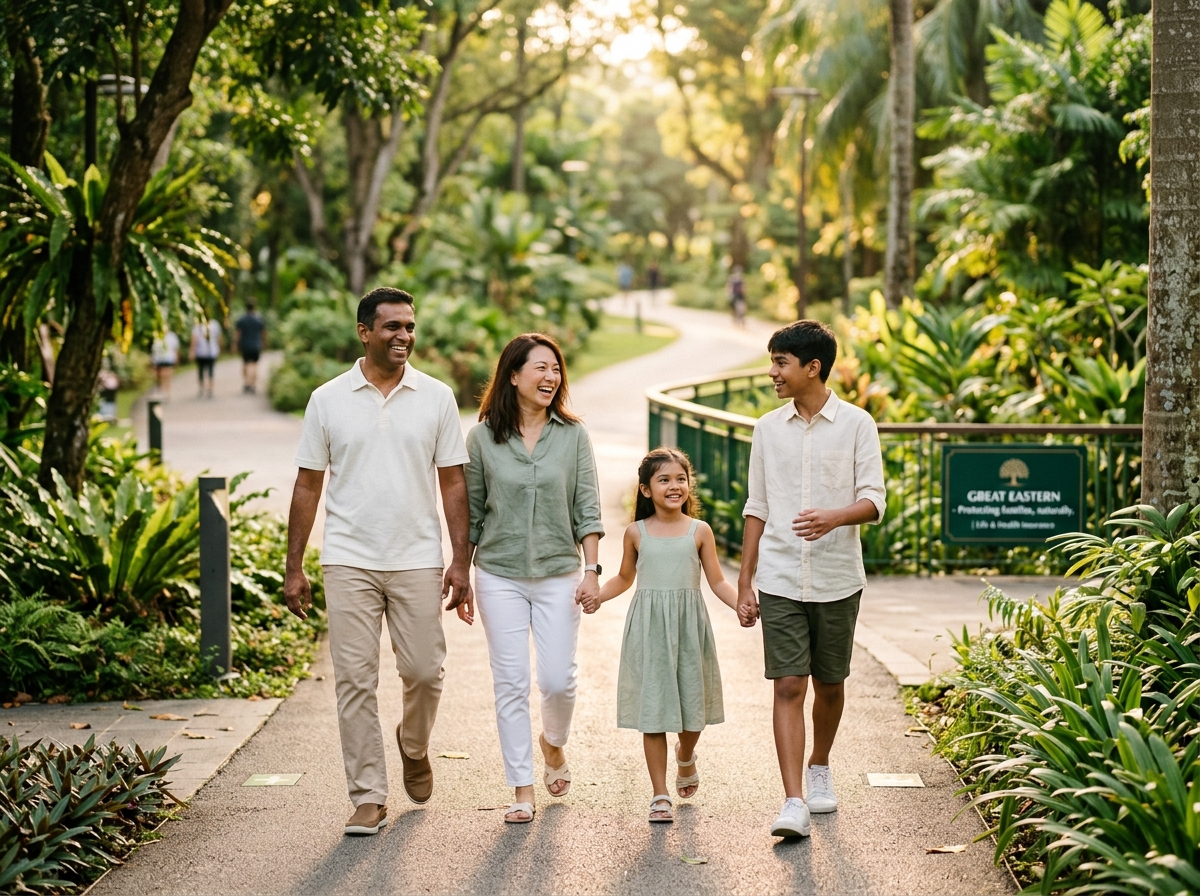Family lifestyle scene for life and health insurance