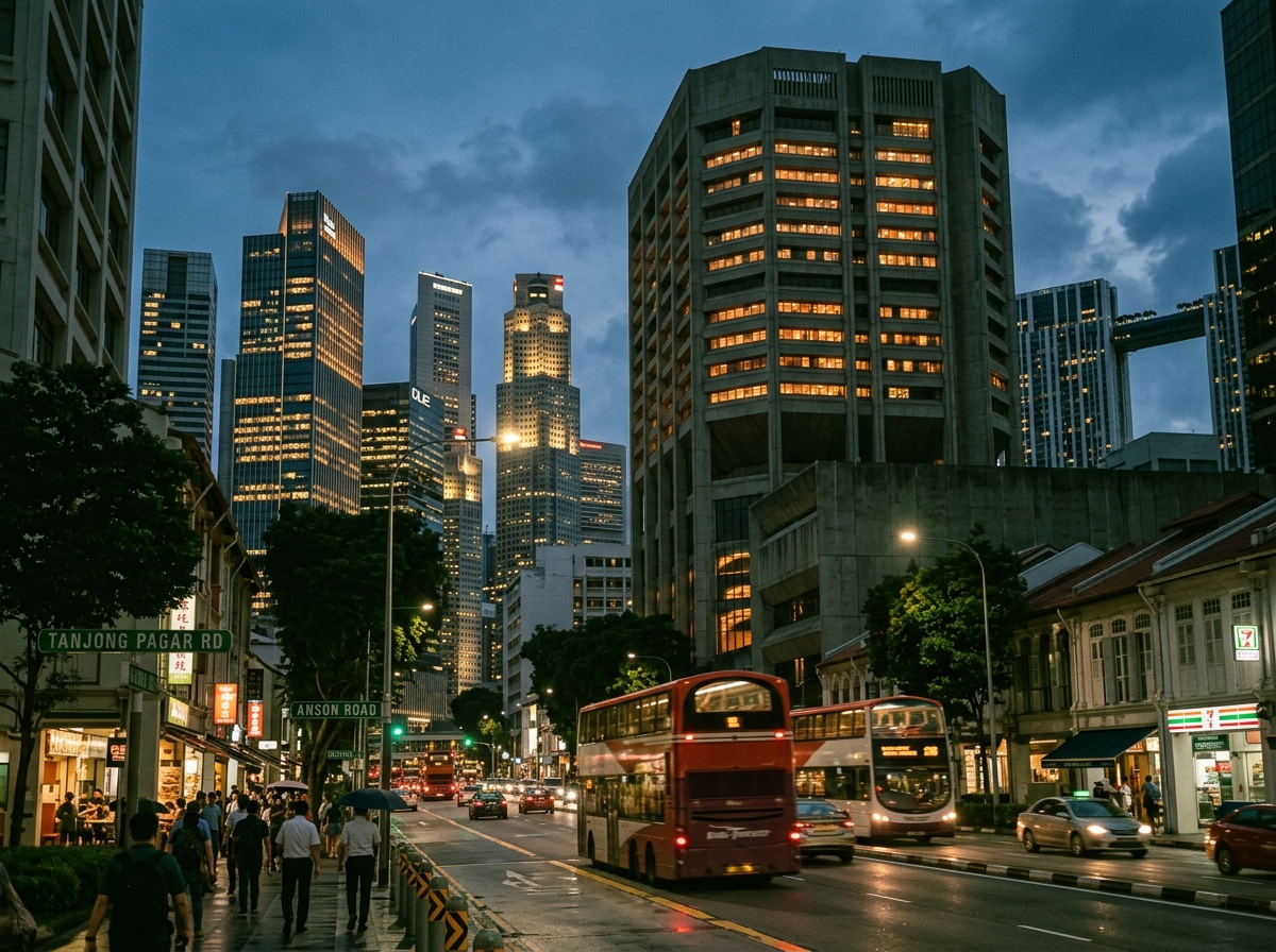 Singapore cityscape near International Plaza